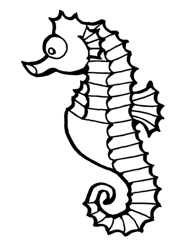 Seahorse Fish Coloring Page